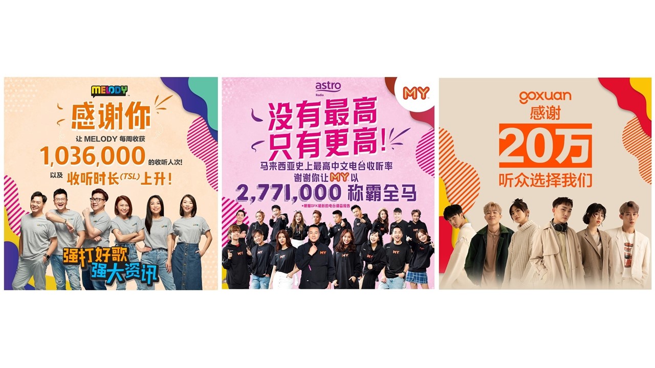 Astro 电台每周总收听人数增长3%达1640万人次  MY再创高峰收获大马史上最高中文电台收听率