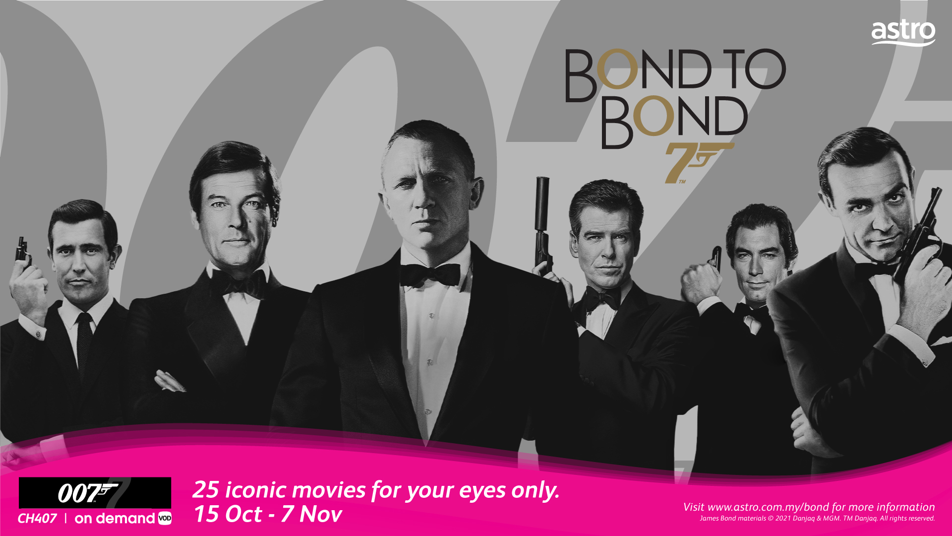 Astro brings collection of 25 iconic James Bond movies