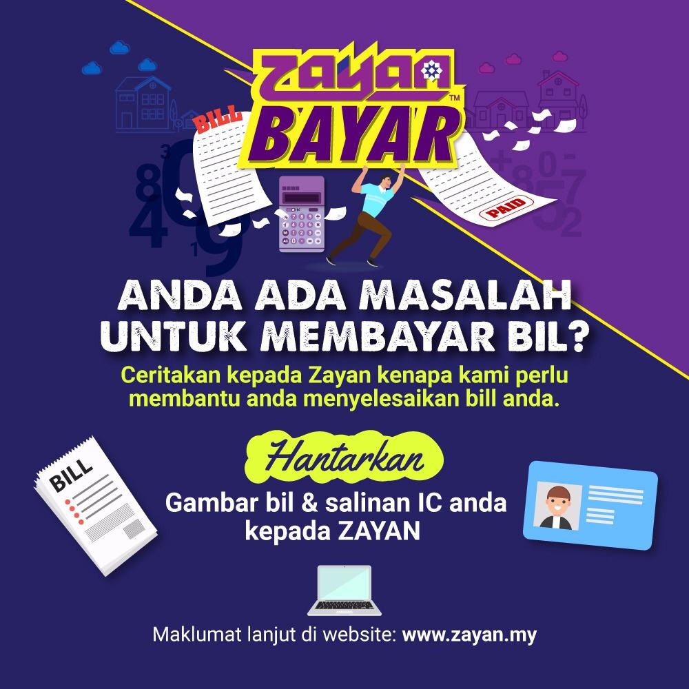 ZAYAN BAYAR BIL KEPERLUAN PEMINAT